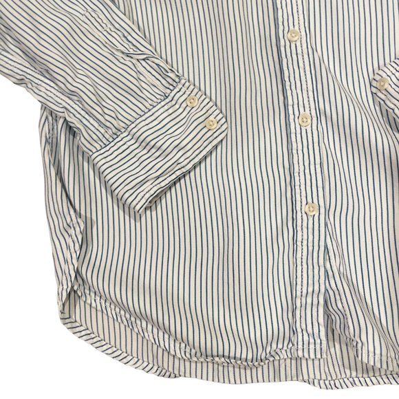 Blue and White Stripe Button Down, Size Small - Picture 4 of 8